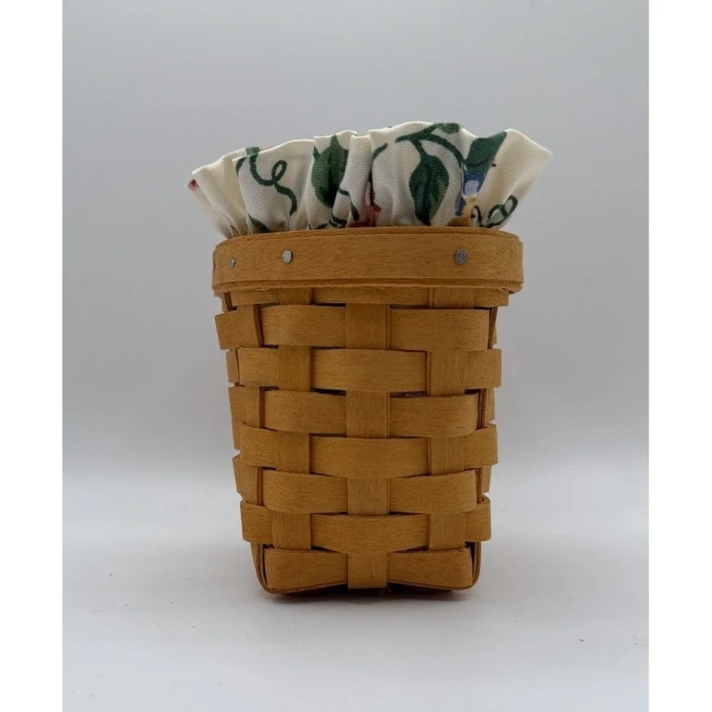 Longaberger 2000 Oregano Basket White Vine Liner Plastic Protector 5x3.5x4.5